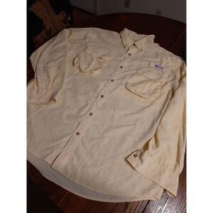 Excellent Condition XL 46-48 Yellow All American Fisherman Fishing Shirt
